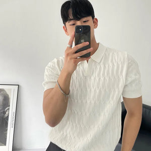 Polo Shirt Textured Short Sleeved