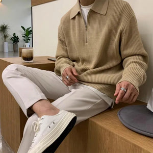 Old Money Polo Sweater zipper