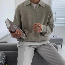 Load image into Gallery viewer, Old Money Polo Sweater zipper
